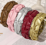 Faux Leather Ruched Headbands - AU