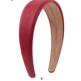 faux textured leather headbands  red