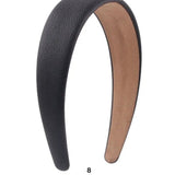 faux textured leather headbands black