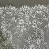 Chantilly Lace - Floral & Fiddlehead Fern Vine - White